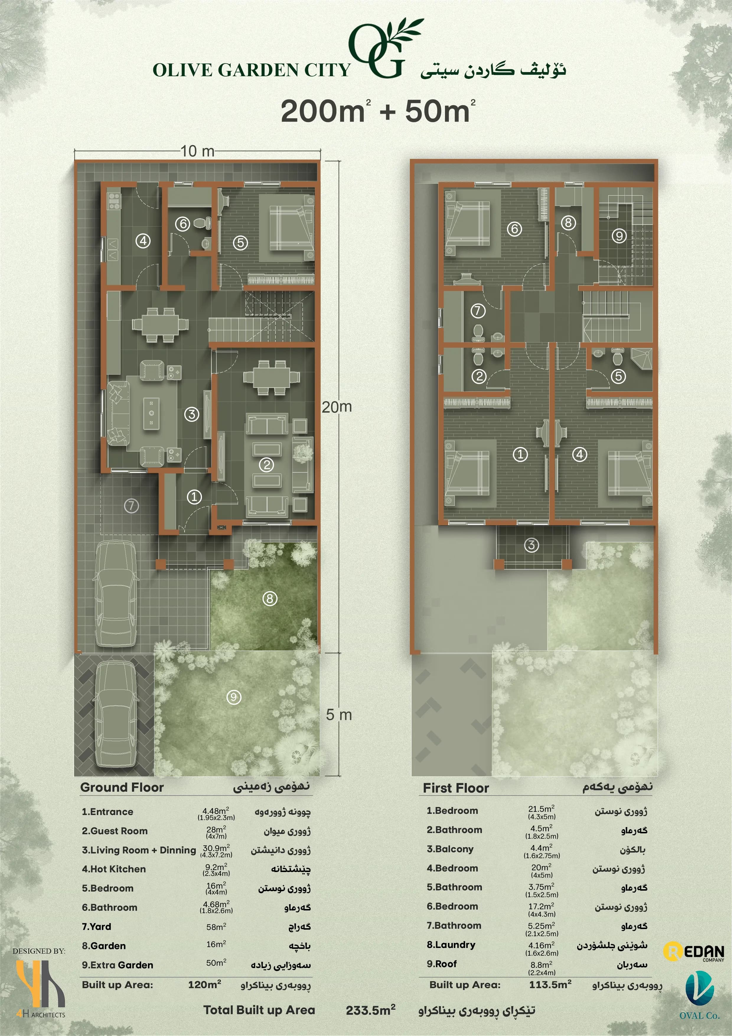 Olive Garden 200m² Villa floor plan