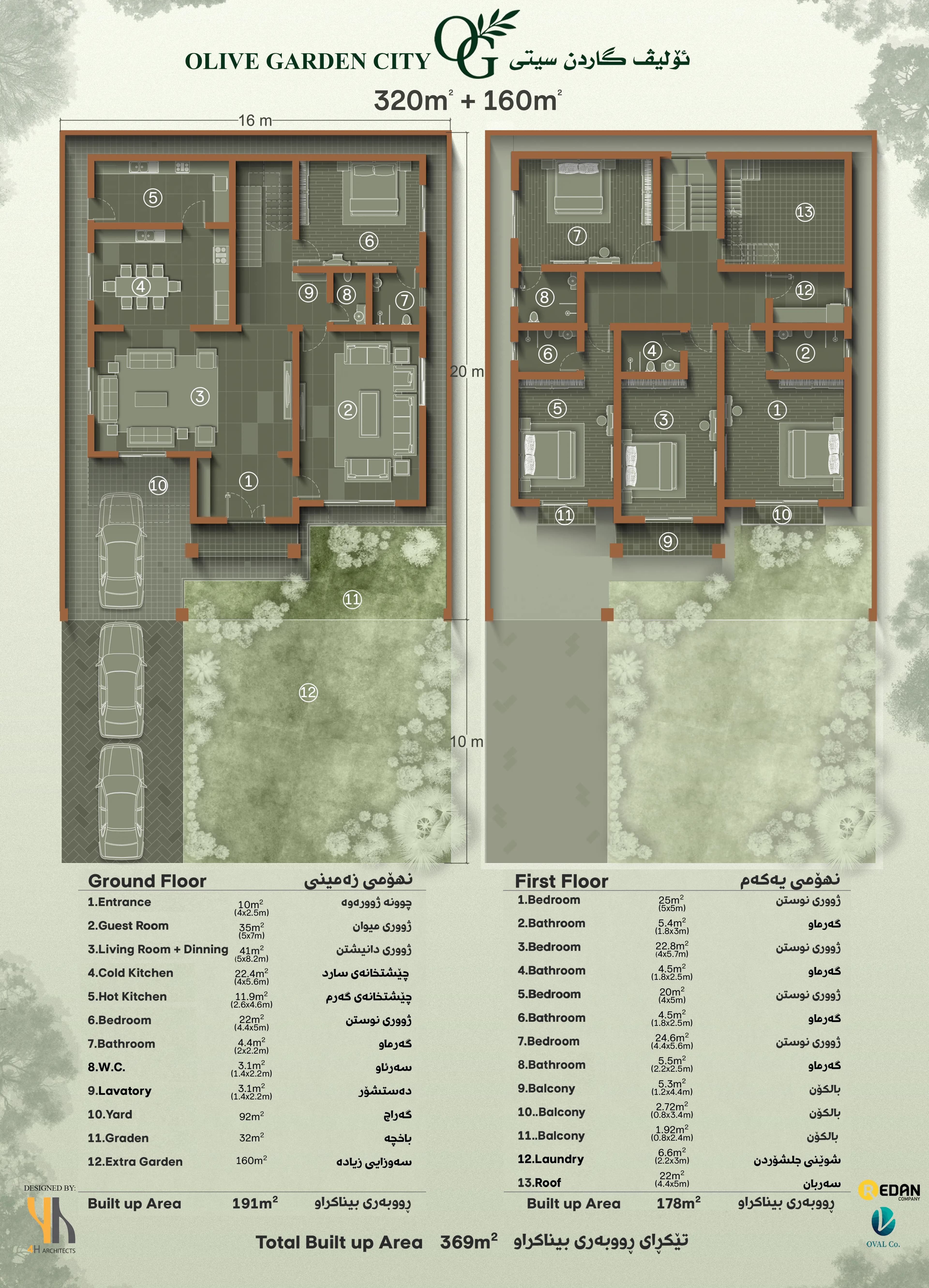 Olive Garden 320m² Villa floor plan
