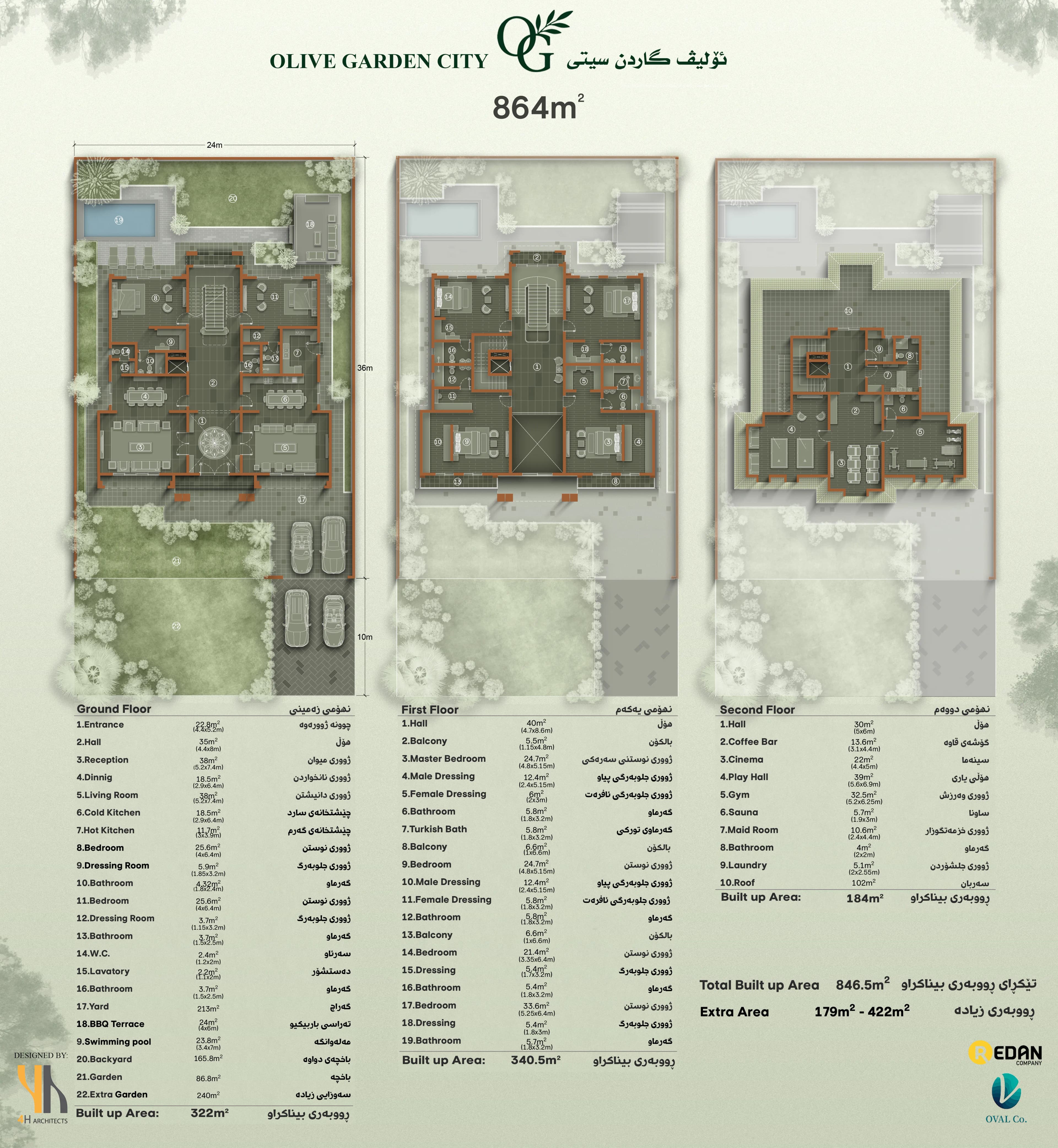 Olive Garden 864m² Villa floor plan